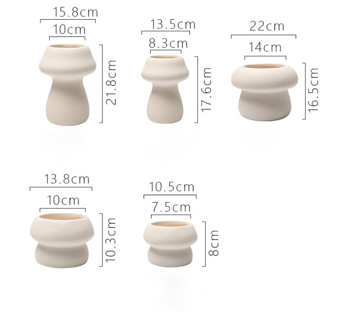 JYW2153  Brushed effect ceramic pot with bisque finish