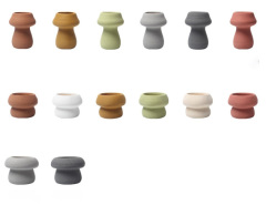 JYW2158 New arrival mushroom designed various colored ceramic indoor planter pot with brushed effect