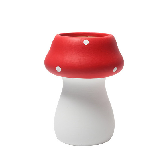 JYW2155 New arrival mushroom design ceramic planter pot with polka dots