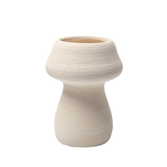 JYW2153  Brushed effect ceramic pot with bisque finish