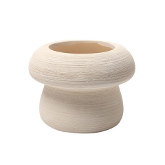 JYW2153  Brushed effect ceramic pot with bisque finish