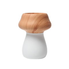 JYW2156 New arrival mushroom design ceramic planter pot with wooden effect