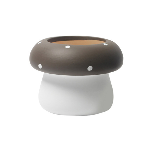 JYW2155 New arrival mushroom design ceramic planter pot with polka dots