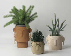 JLAK046  New Cement Head planter pots in pulp look 2025