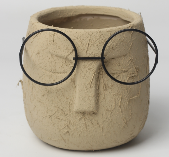 JLAK046  New Cement Head planter pots in pulp look 2025