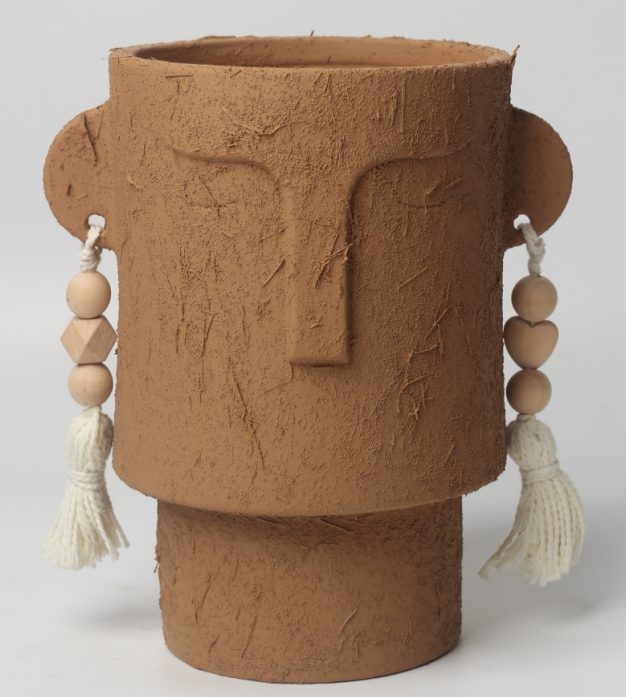 JLAK046  New Cement Head planter pots in pulp look 2025