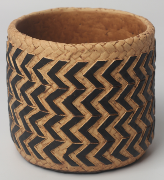 JLAK435 2025 New Cement textured finished basket planter pots for indoor and outdoor use