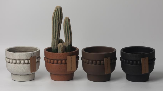 JLAK439 2025 New adorable cement flower pot for indoor use