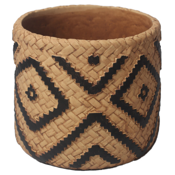 JLAK435 2025 New Cement textured finished basket planter pots for indoor and outdoor use