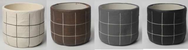 JLAK441 2025 New design cement flower planter pot with geometric pattern
