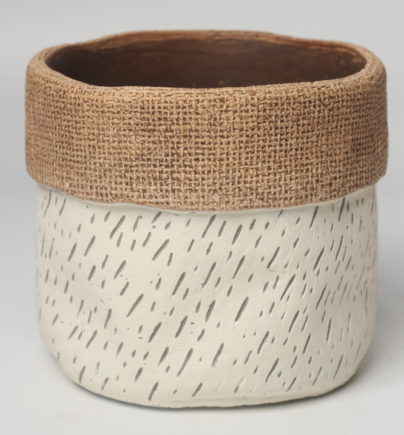 JLAK445 2025 New bag design cement flower pot with geometric pattern