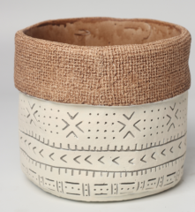 JLAK445 2025 New bag design cement flower pot with geometric pattern
