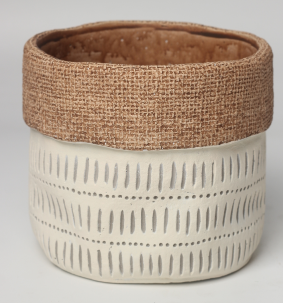 JLAK445 2025 New bag design cement flower pot with geometric pattern