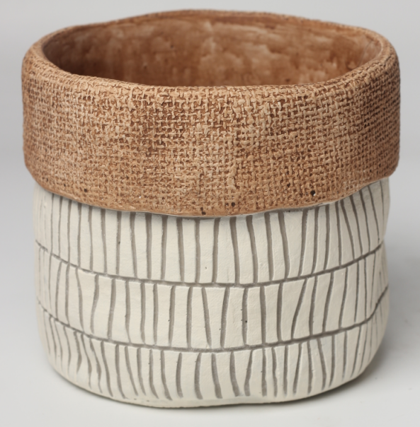 JLAK445 2025 New bag design cement flower pot with geometric pattern
