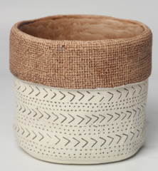 JLAK445 2025 New bag design cement flower pot with geometric pattern