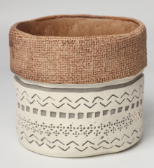 JLAK445 2025 New bag design cement flower pot with geometric pattern