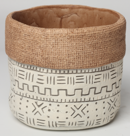 JLAK445 2025 New bag design cement flower pot with geometric pattern