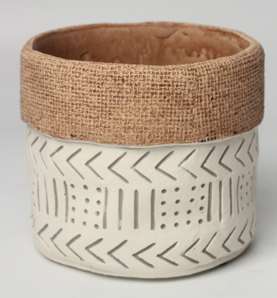 JLAK445 2025 New bag design cement flower pot with geometric pattern