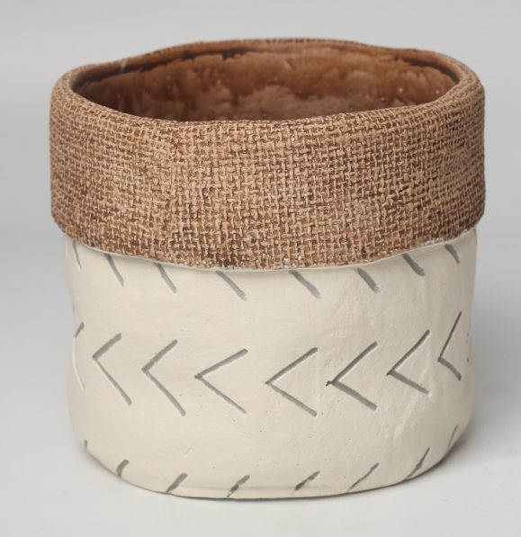 JLAK445 2025 New bag design cement flower pot with geometric pattern