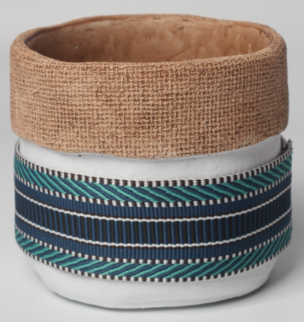 JLAK447  New creative Bag designed cement planter pot with facbric sleeve