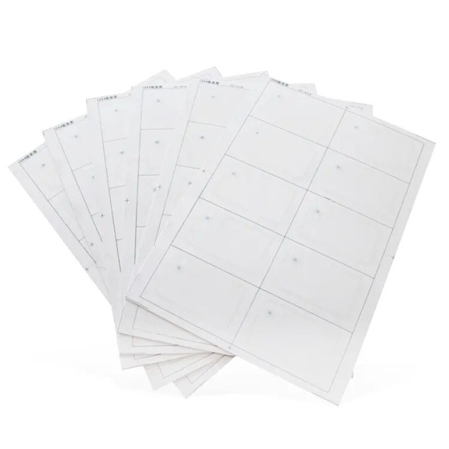HF UHF 13.56mhz inlays rfid 2*5 3*8 4*5 5*5 layout prelam sheet for rfid pvc card