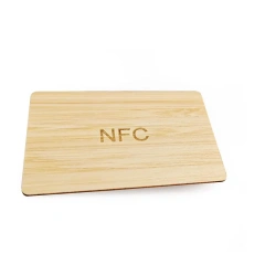 Wooden NFC Hotel Key Card 13.56MHz Programmable RFID Wood Card Tag