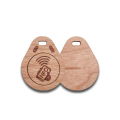 Wooden Customize 125khz rfid keyfobs waterproof key ring rfid tag keyfob