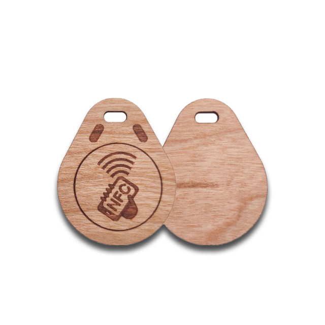Wooden Customize 125khz rfid keyfobs waterproof key ring rfid tag keyfob