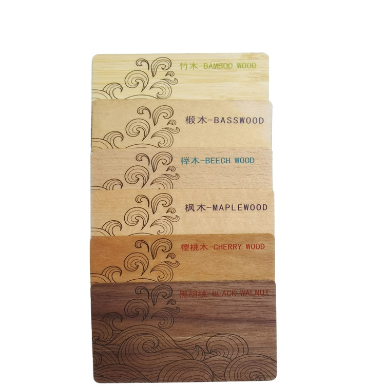 Wooden RFID Chip 125Khz 13.56Mhz Access Control Hotel Key Card RFID NFC Wooden Chip Card