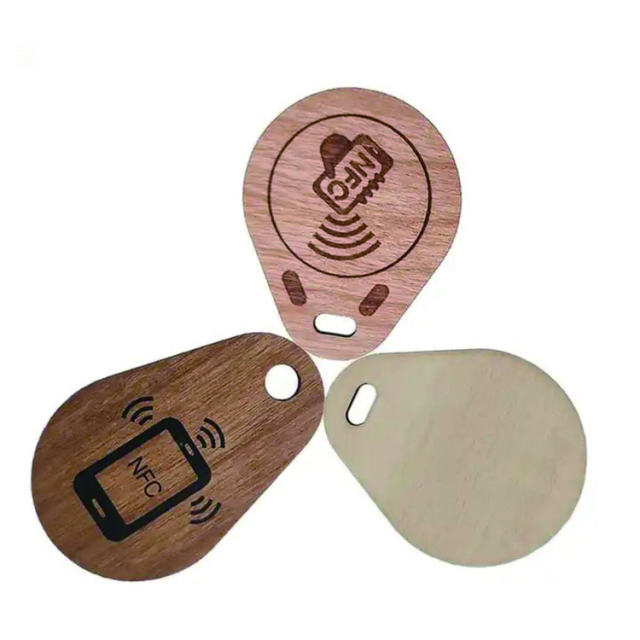 Wooden Customize 125khz rfid keyfobs waterproof key ring rfid tag keyfob