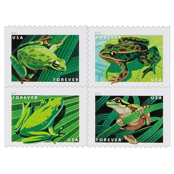 100 Forever Stamps 2019 USPS First-Class U.S. Postage Frogs Stamp 5 Books (20PCS/Book)