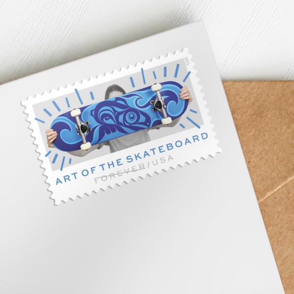 100 Forever Stamps 2023 USPS First-Class Art of the Skateboard 2023 Stamp 5 Books (20PCS/Book)