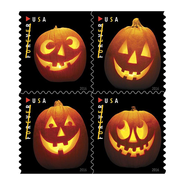 100 Forever Stamps 2016 USPS First-Class Pumpkin Lantern 2016 Stamp 5 Books (20PCS/Book)