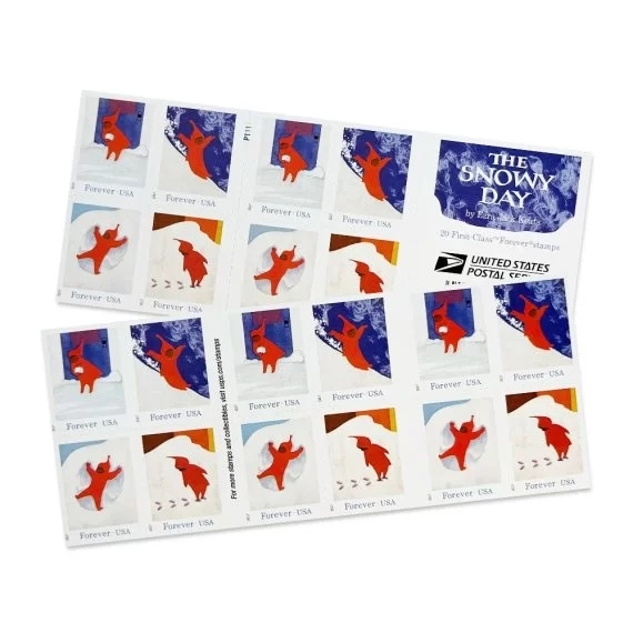 100 Forever Stamps 2017 USPS First-Class U.S. Postage The Snowy Day Stamp 5 Books (20PCS/Book)