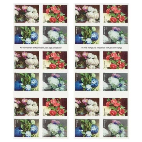 100 Forever Stamps 2017 USPS First-Class U.S. Postage Flowers From The Garden Stamp 5 Books (20PCS/Book)