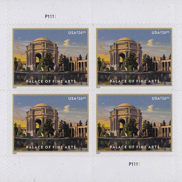 2022 USPS First-Class Palace of Fine Arts 2022 Stamp 5 Books (4PCS/Book)
