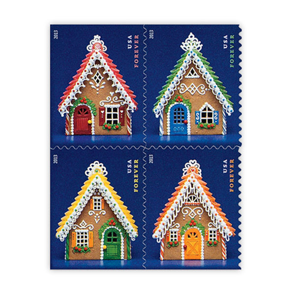 100 Forever Stamps 2013 USPS First-Class Gingerbread House 2013 Stamp 5 Books (20PCS/Book)