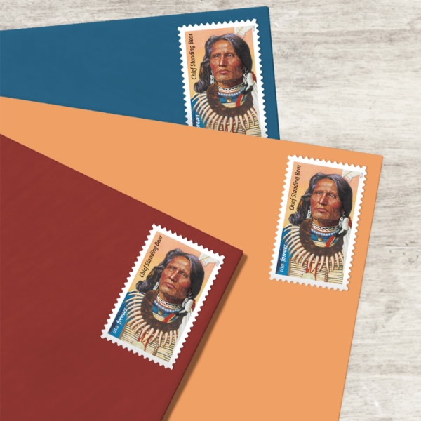 100 Forever Stamps 2023 USPS First-Class Chief Standing Bear 2023 Stamp 5 Books (20PCS/Book)