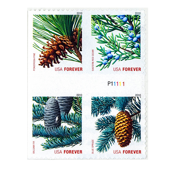 100 Forever Stamps 2010 USPS First-Class Holiday Daily Green Trees 2010 Stamp 5 Books (20pcs/Book)