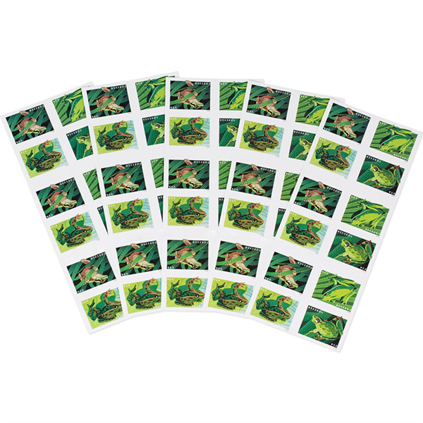 100 Forever Stamps 2019 USPS First-Class U.S. Postage Frogs Stamp 5 Books (20PCS/Book)