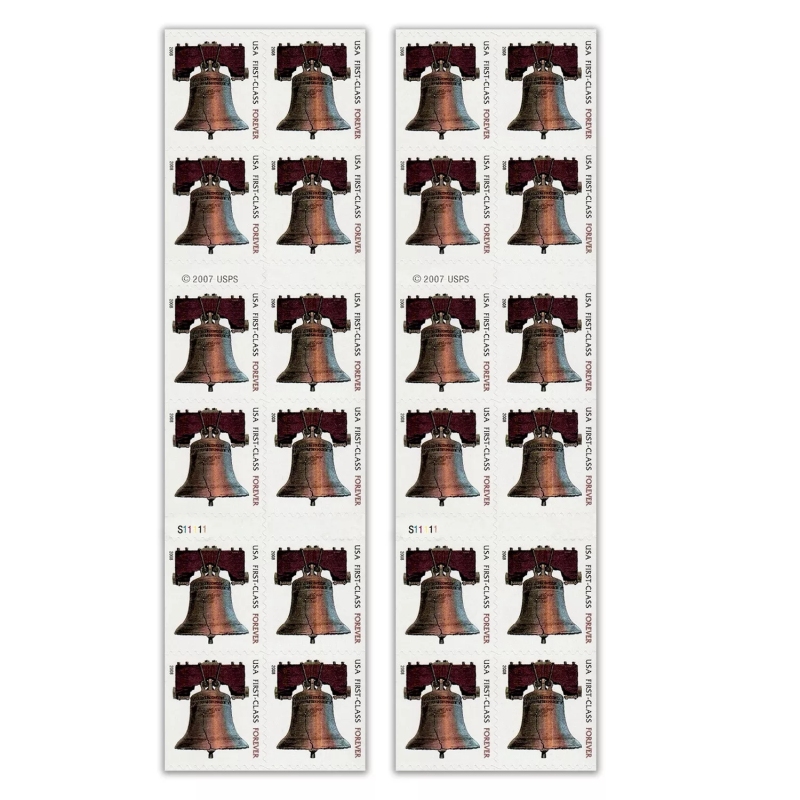 100 Forever Stamps 2008 USPS First-Class U.S. Postage Liberty Bell Stamp 5 Books (20PCS/Book)