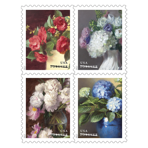 100 Forever Stamps 2017 USPS First-Class U.S. Postage Flowers From The Garden Stamp 5 Books (20PCS/Book)