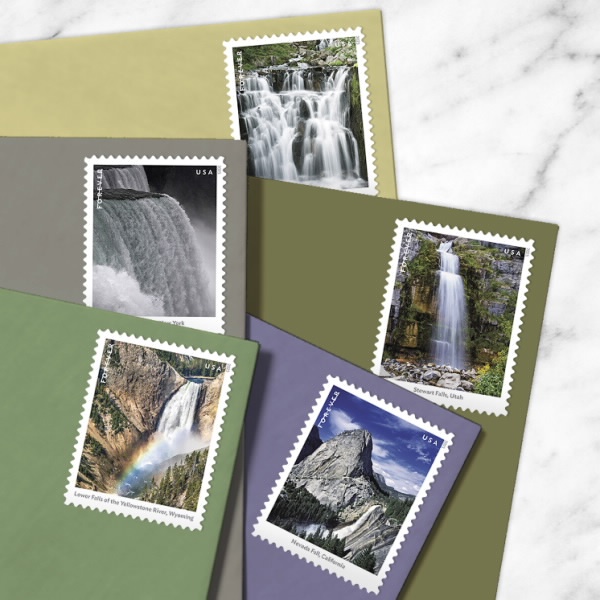 60 Forever Stamps 2023 USPS First-Class Waterfalls 2023 Stamp 5 Books (12PCS/Book)