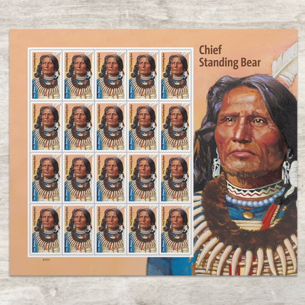 100 Forever Stamps 2023 USPS First-Class Chief Standing Bear 2023 Stamp 5 Books (20PCS/Book)