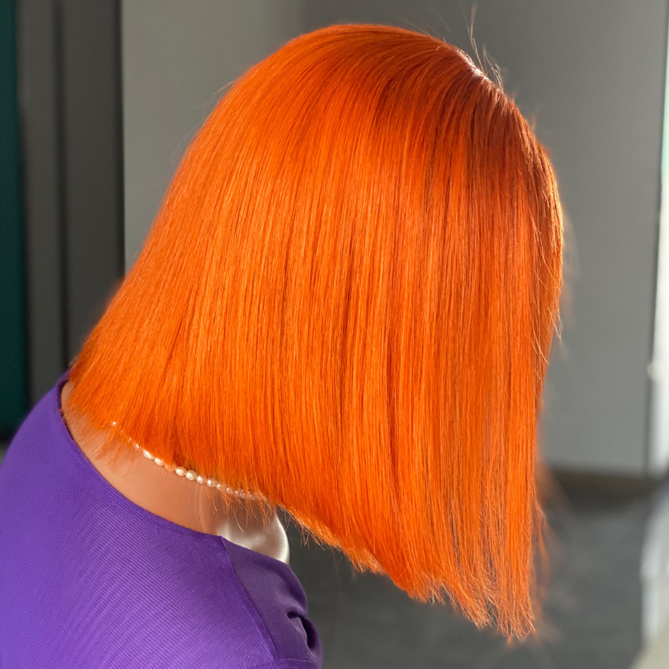 Lyra Wig Orange Double Drawn Bone Straight Human Hair Wigs
