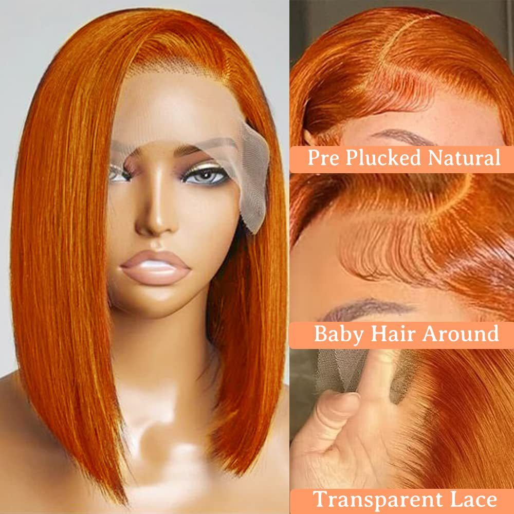Lyra Wig Orange Double Drawn Bone Straight Human Hair Wigs