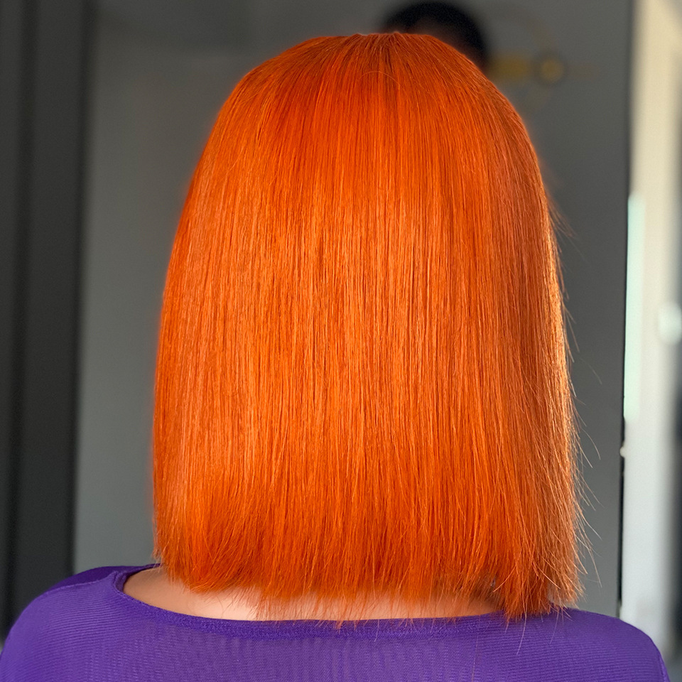 Lyra Wig Orange Double Drawn Bone Straight Human Hair Wigs