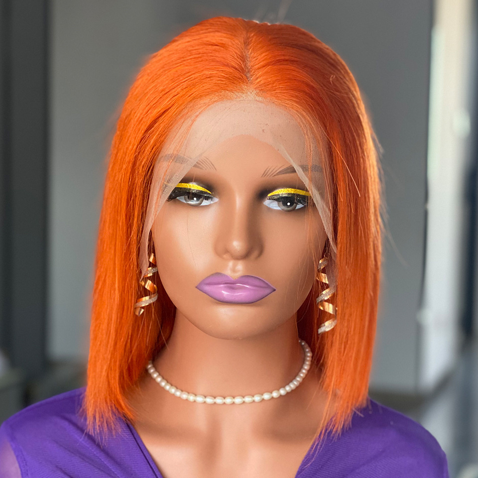 Lyra Wig Orange Double Drawn Bone Straight Human Hair Wigs