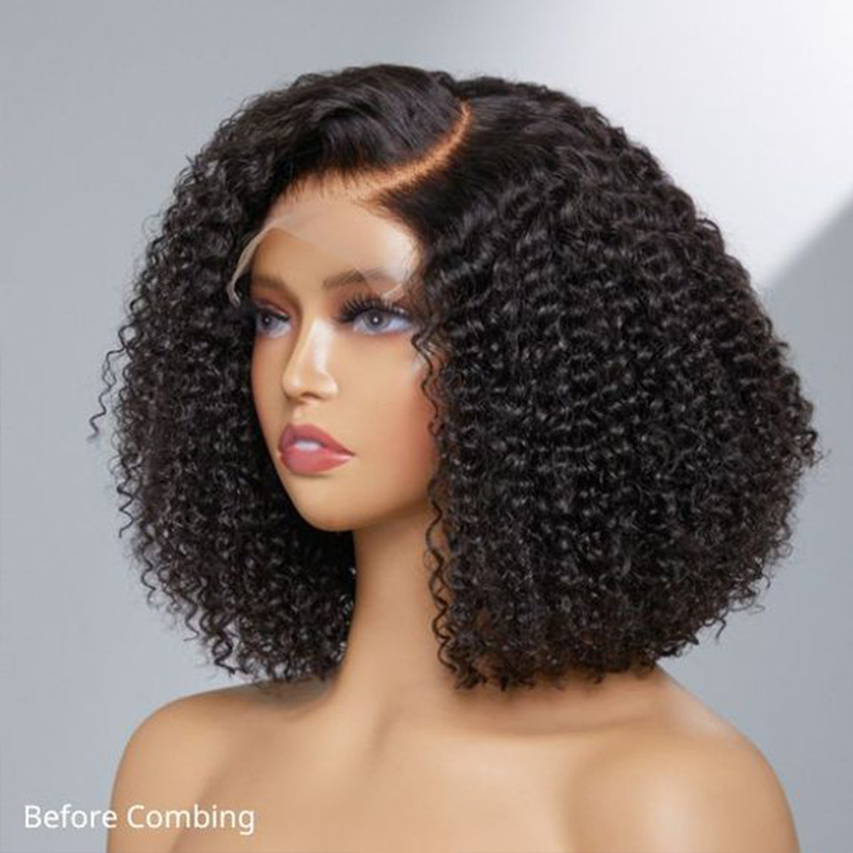 Lyra Hair 200Density Curly Bob Human Hair Wig