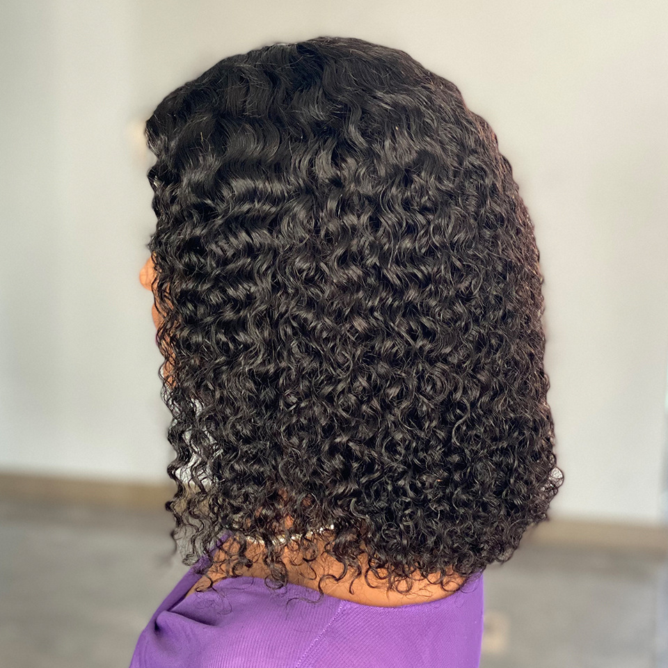 Lyra Hair 200Density Curly Bob Human Hair Wig